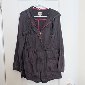 Mossimo Supply Co. Charcoal Utility Jacket with Pink Lining